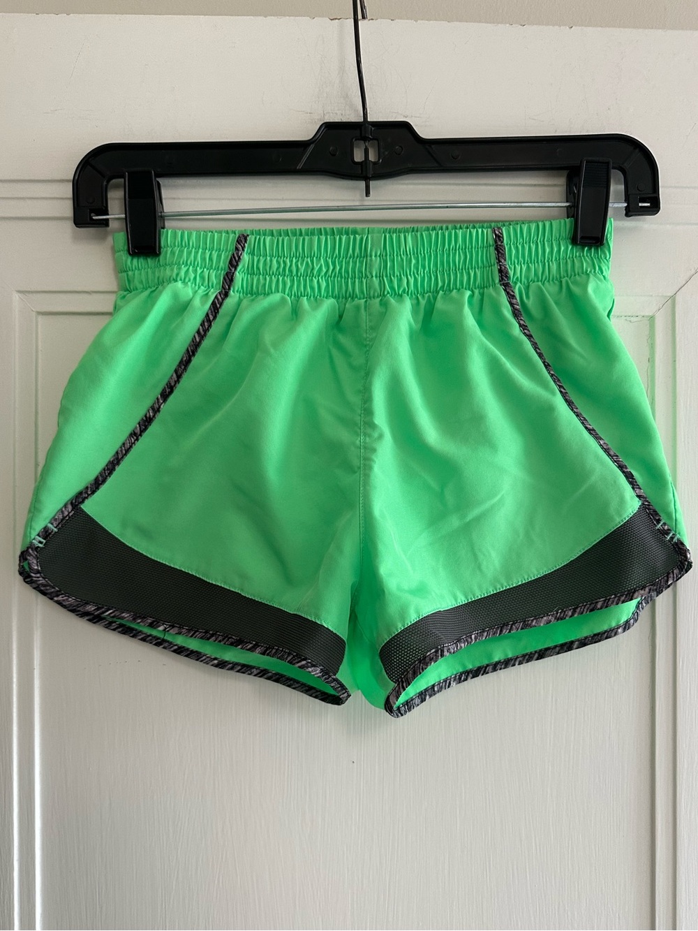 SO Juniors Neon Green Athletic Shorts with Black Trim - XS